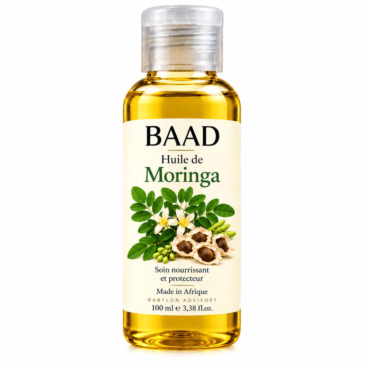 Huile de Moringa 100ml – Soin Visage Cheveux Nourrissante Cote d'Ivoire Vegan