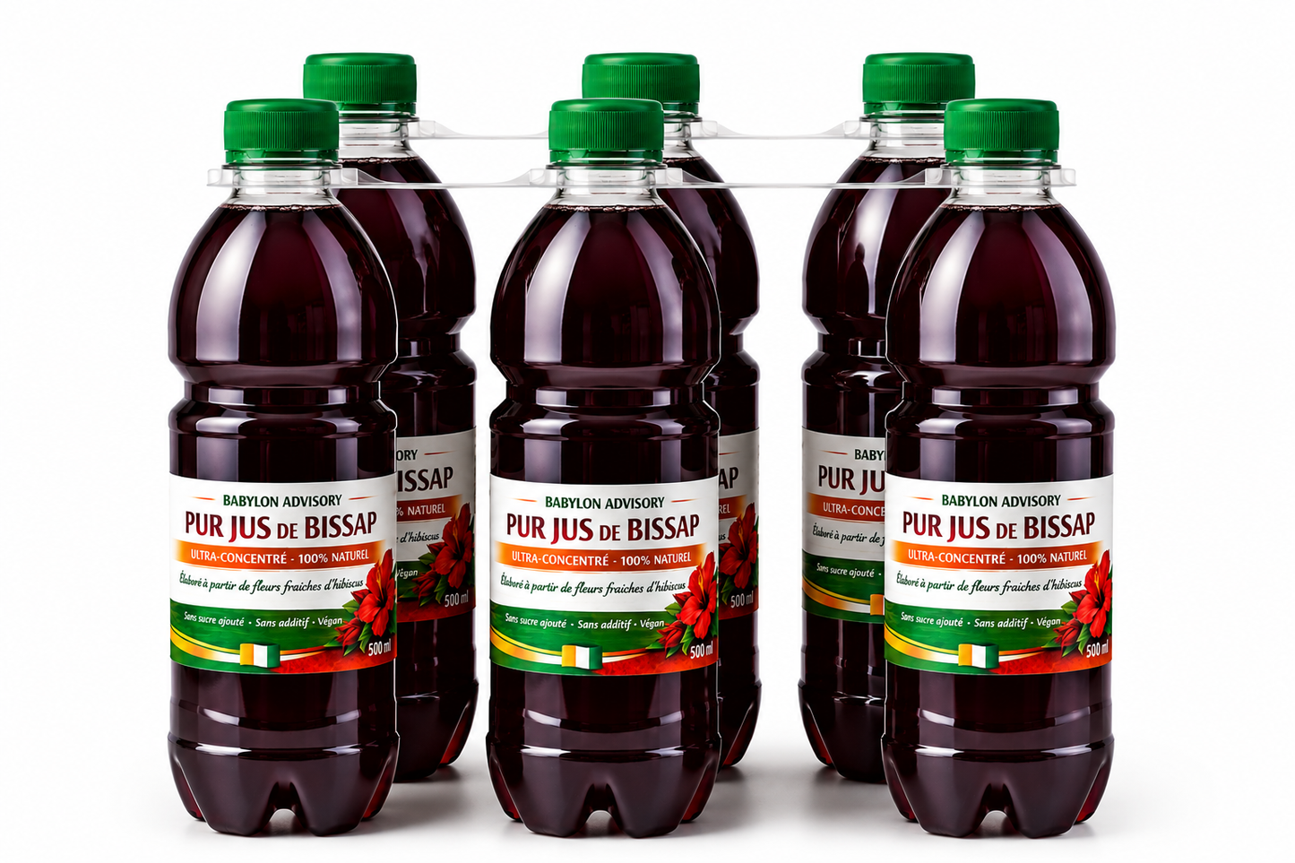 Jus de Bissap Lot 3 x 500ml – Hibiscus Naturel Bio Sans Sucre Vegan