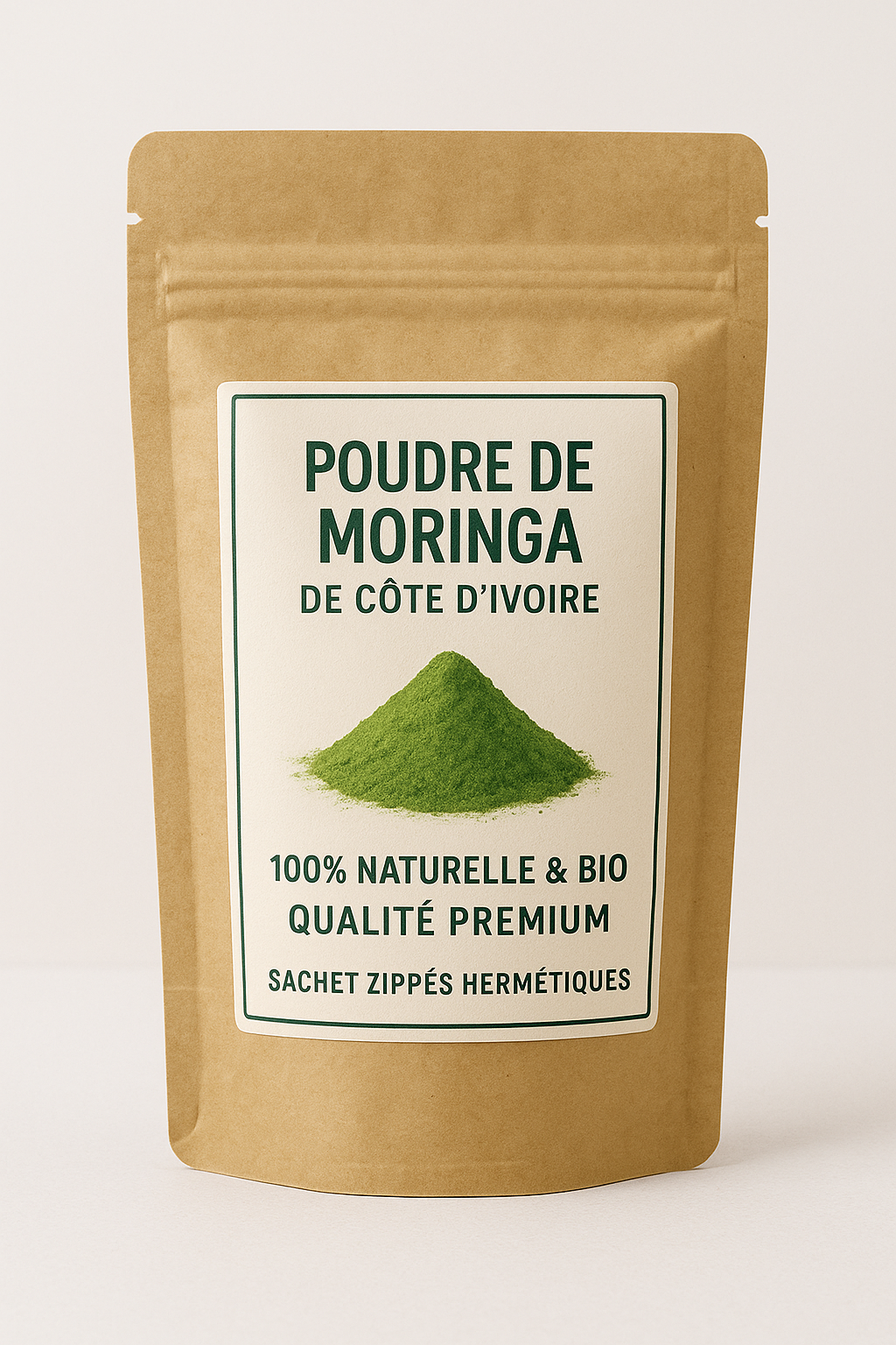 Moringa en Poudre Bio 250g – Format Quotidien | Protéines & Fer | Superaliment Africain | Côte d'Ivoire