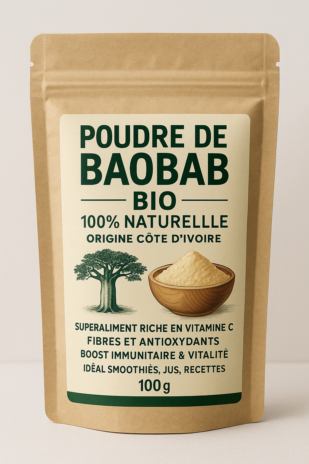 Poudre de Baobab Bio ATTOTÉ Original - superfruit africain vitamine C