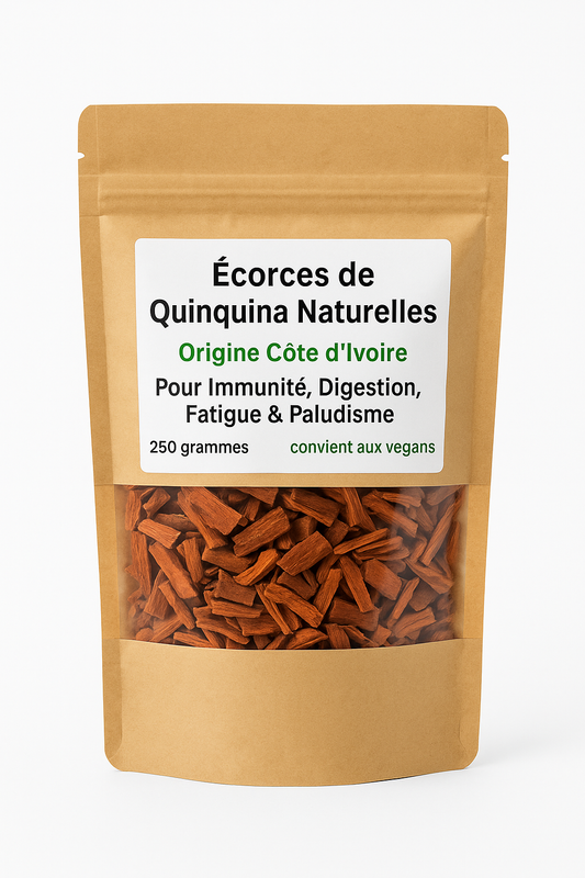 🌿 Écorces de Quinquina Naturelles – Origine Côte d’Ivoire  Pour Immunité, Digestion, Fatigue & Paludisme – 100 % Naturel, Vegan – 250 g Marque : Générique – Disponible sur www.attote.online