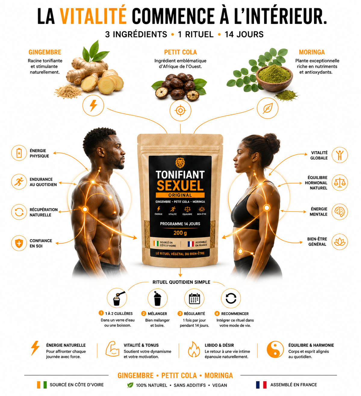 Programme 14 jours Tonifiant Sexuel Original, sachet 200 g assemblé en France