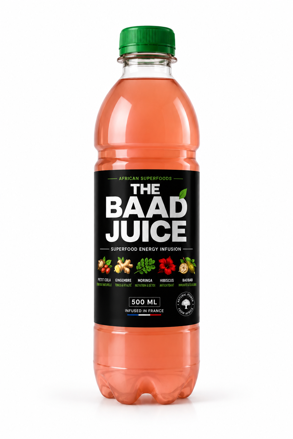 THE BAAD JUICE – Lot de 6 x 500ml | 5 Plantes Africaines | Sans Sucre