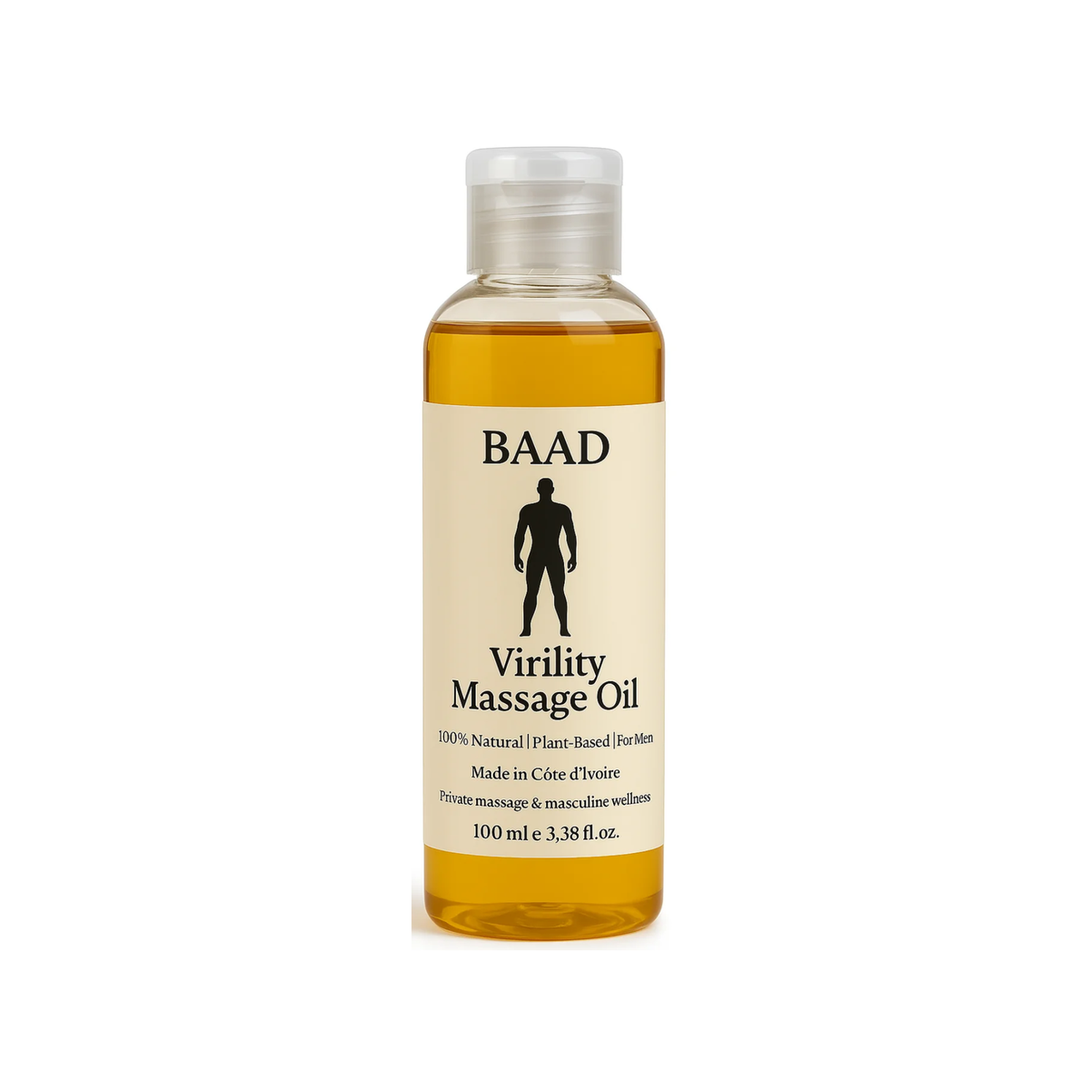 BAADMAN – VIRILITY MASSAGE OIL  Huile de massage intime pour homme – Virilité, sensualité et confiance – 100 ml  BAADMAN : le rituel masculin qui transforme le massage en expérience