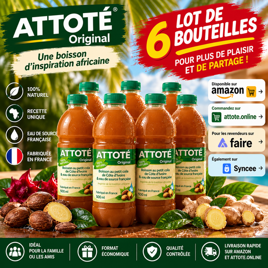 ATTOTÉ Original – Lot 6 Bouteilles Boisson Africaine 3L