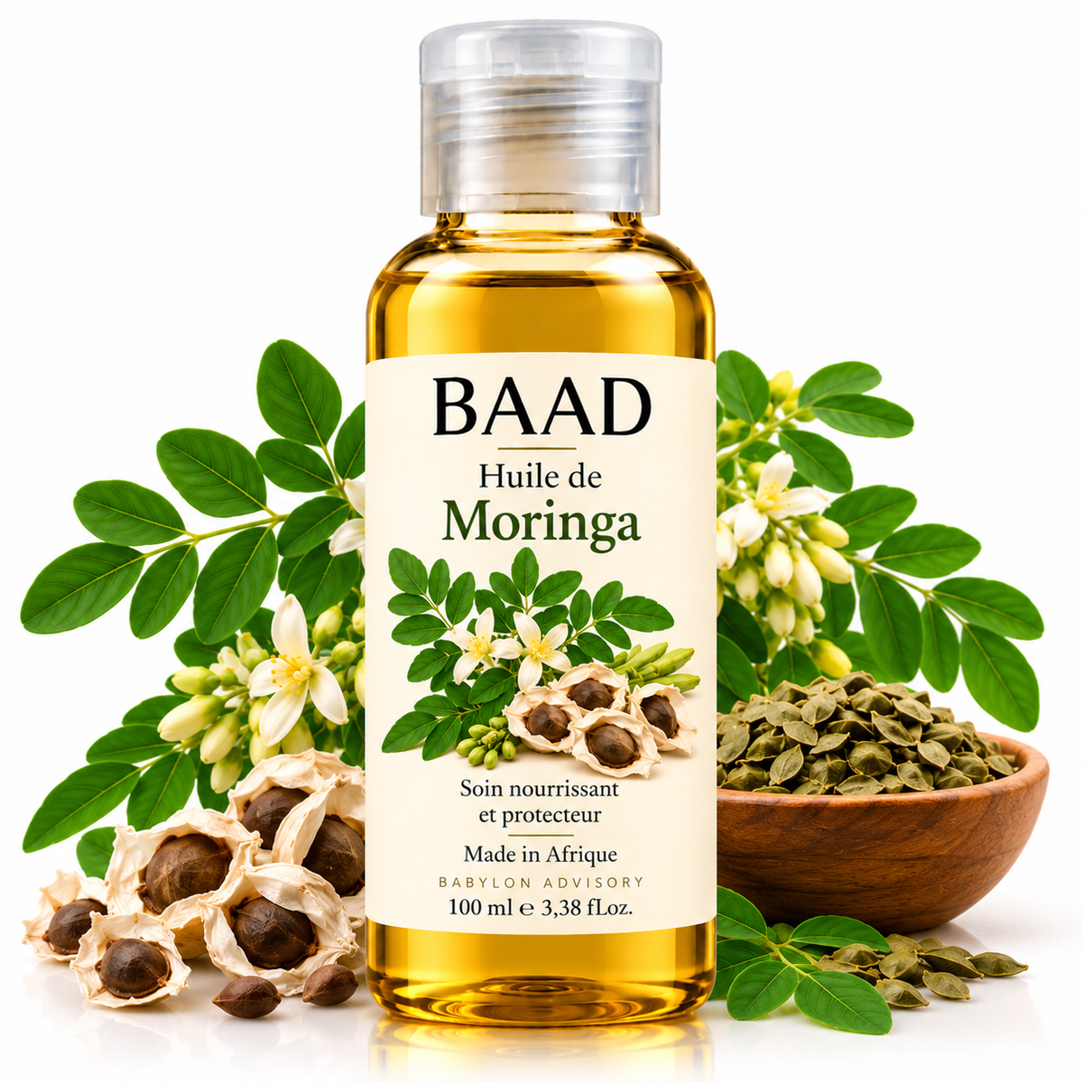BAAD COSMO — Huile de Moringa | Soin botanique visage, corps & cheveux