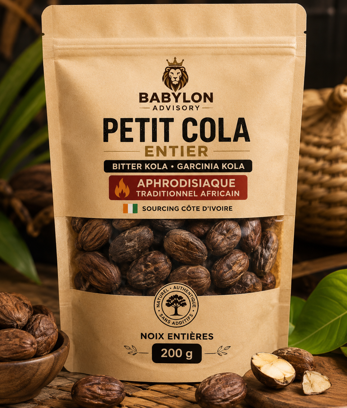 Petit Cola Entier 200 g – Bitter Kola Garcinia Kola de Côte d’Ivoire – Aphrodisiaque Traditionnel Africain | Rabino Nature