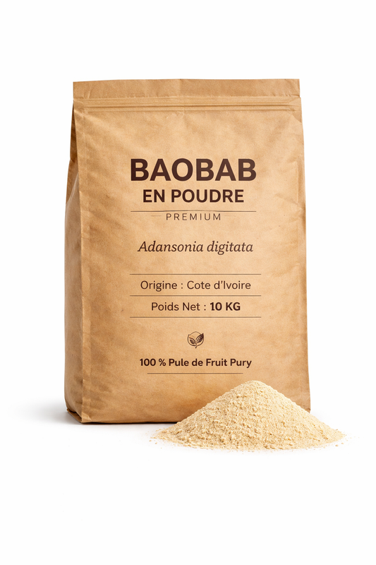 Baobab en Poudre Premium 10 kg – Origine Côte d’Ivoire | 100% Pulpe de Fruit Pure | Qualité Professionnelle – Babylone Advisory