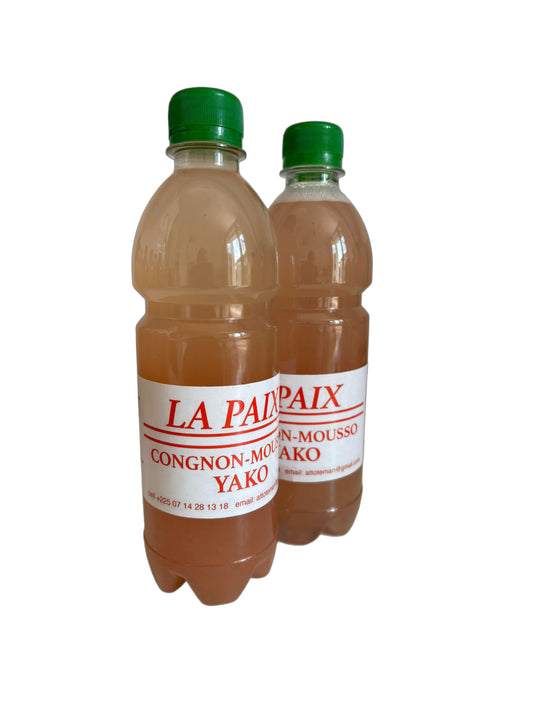 LA PAIX, KOGNO MOUSSO, YAKÔ , boisson énergissante bio naturelle de KORHOGO en  CÔTE D'IVOIRE( Nouvelle Bouteille de 500 Ml)